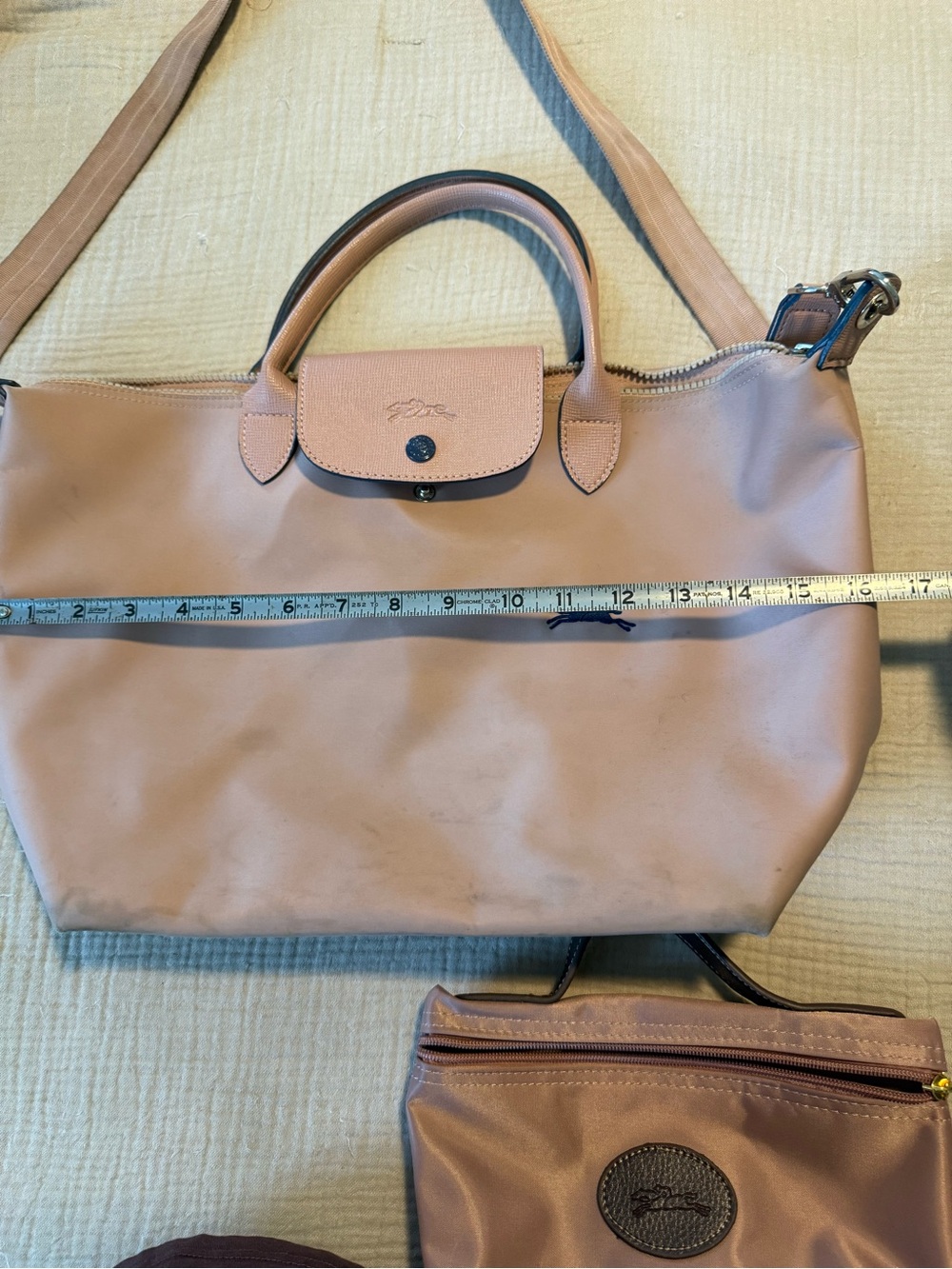 Longchamp blush pink Le Pliage Crossbody with pouch - Picture 9 of 12